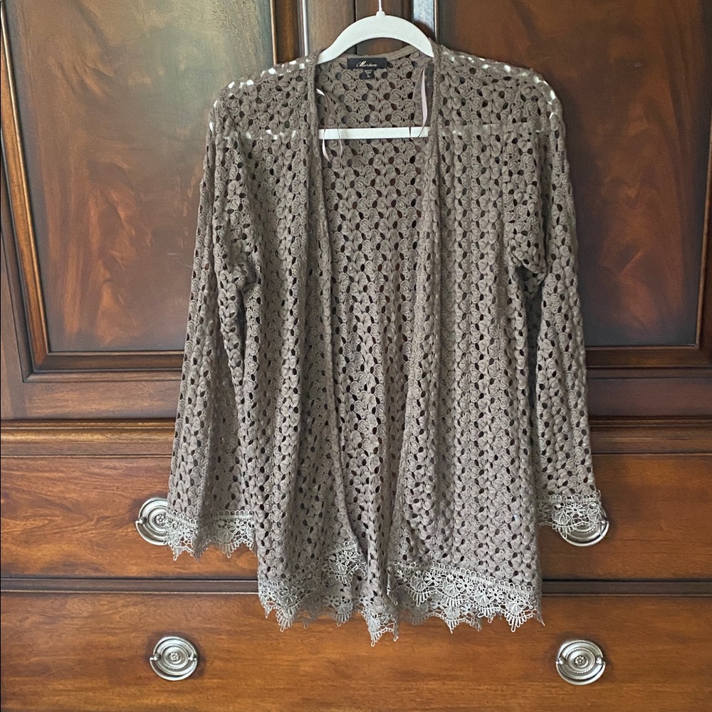 Brown Crochet Cardigan